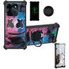 Aroepurt Case for Itel A60s Case Compatible with Itel A60s Phone Case Cover [with Tempered Glass Screen Protector][Hard PC + Soft Silicone][Ring Support] [Luminous Effect] YGH-BQ view 1