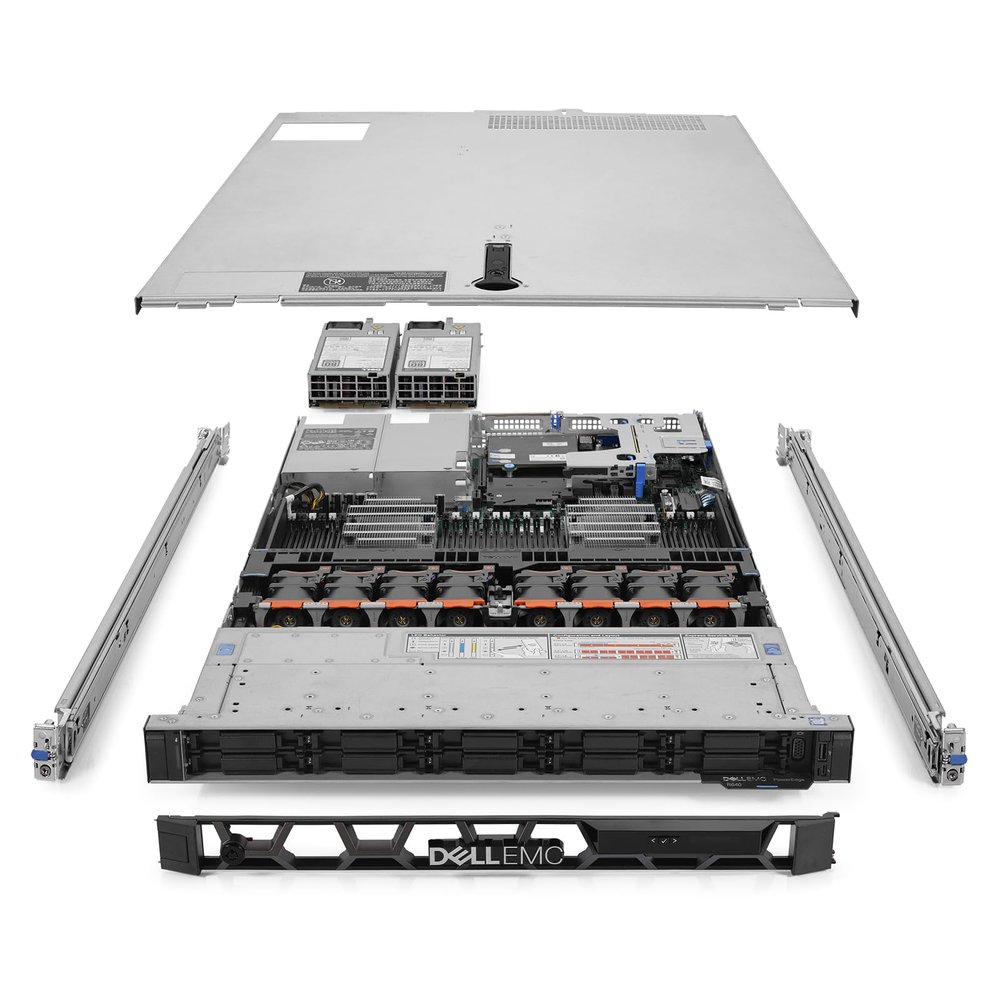 Dell PowerEdge R640 Server 2.10Ghz 24-Core 128GB RAM 2X 800GB SSD 8X Caddies (Renewed)