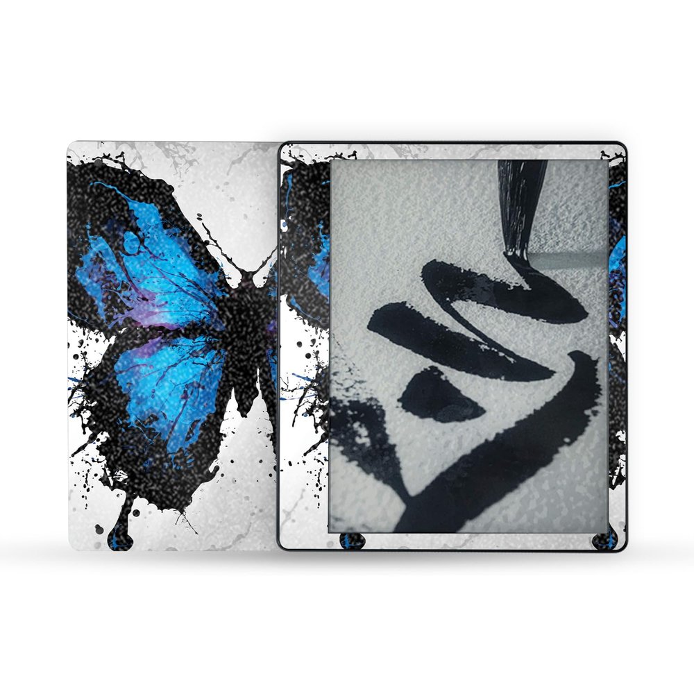 MightySkins Glossy Glitter Skin Compatible with Amazon Kindle Scribe (2022) Full Wrap - Butterfly Splash | High-Gloss Glitter Finish | Easy to Apply | Made in The USA