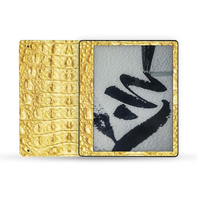 MightySkins Carbon Fiber Skin Compatible with Amazon Kindle Scribe (2022) Full Wrap - Golden Croc | Protective Textured Carbon Fiber Finish | Easy to Apply | Made in The USA