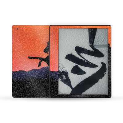 MightySkins Glossy Glitter Skin Compatible with Amazon Kindle Scribe (2022) Full Wrap - Bronco Sunset | Protective High-Gloss Glitter Finish | Easy to Apply | Made in The USA