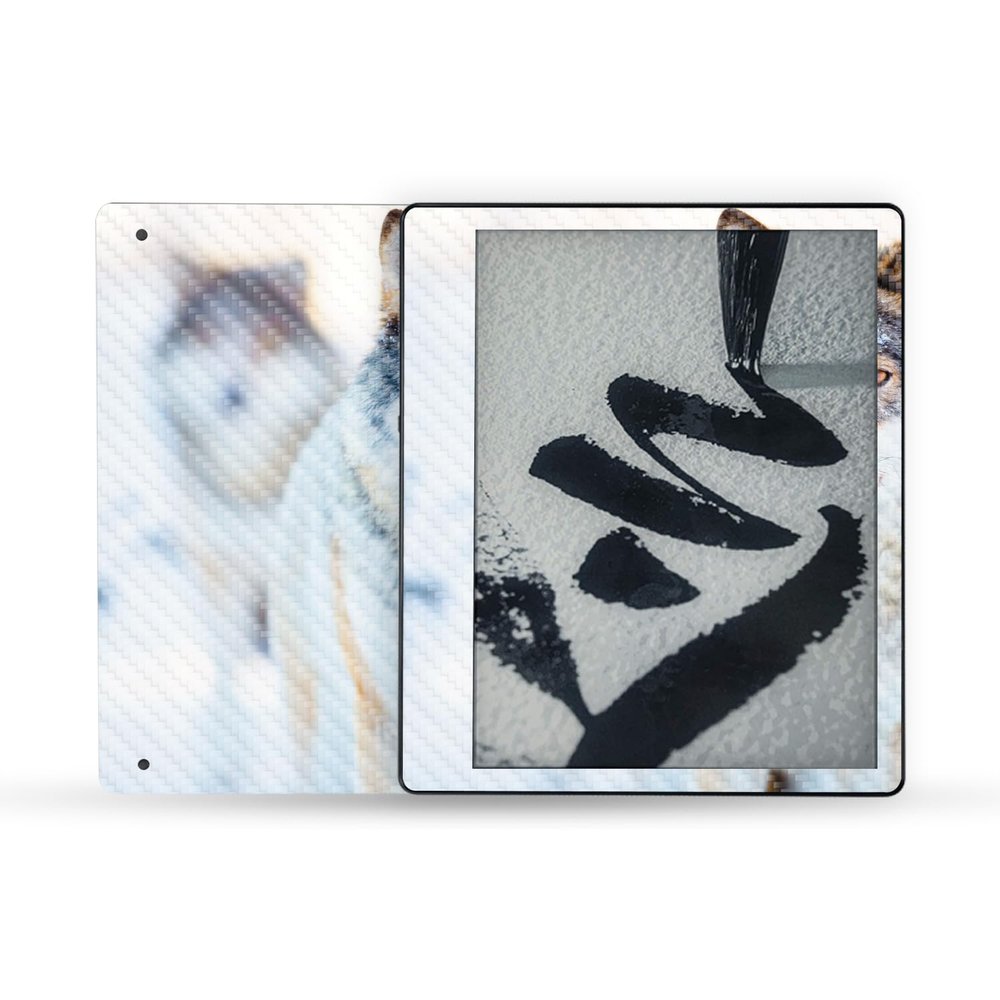 MightySkins Carbon Fiber Skin Compatible with Amazon Kindle Scribe (2022) Full Wrap - Alpha Wolf | Protective Textured Carbon Fiber Finish | Easy to Apply | Made in The USA
