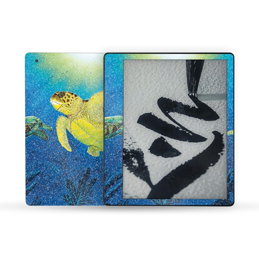 MightySkins Glossy Glitter Skin Compatible with Amazon Kindle Scribe (2022) Full Wrap - Turtle Dreams | Protective High-Gloss Glitter Finish | Easy to Apply | Made in The USA