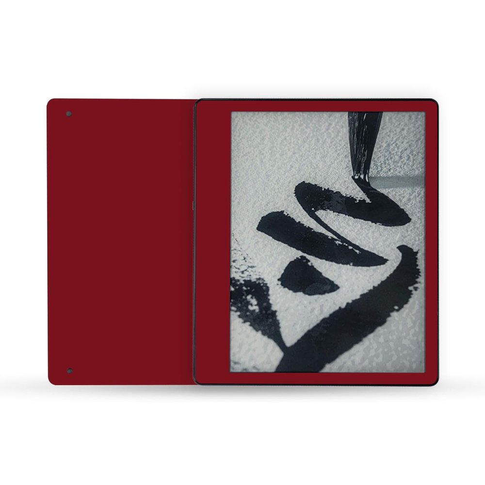 MightySkins Skin Compatible with Amazon Kindle Scribe (2022) Full Wrap - Solid Burgundy | Protective, and Unique Vinyl Decal wrap Cover | Easy to Apply | Made in The USA