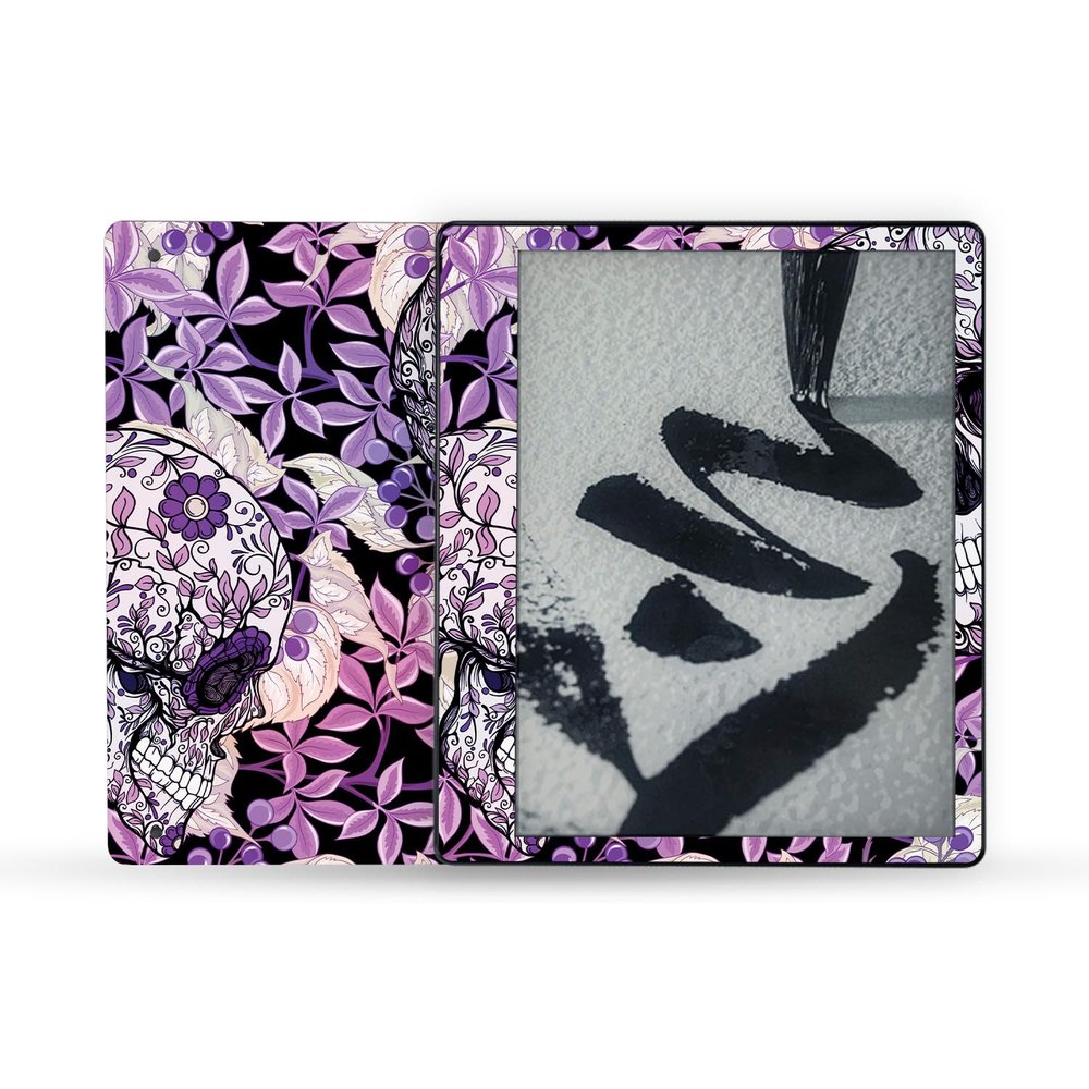 MightySkins Skin Compatible with Amazon Kindle Scribe (2022) Full Wrap - Flower Skull | Protective, Durable, and Unique Vinyl Decal wrap Cover | Easy to Apply | Made in The USA