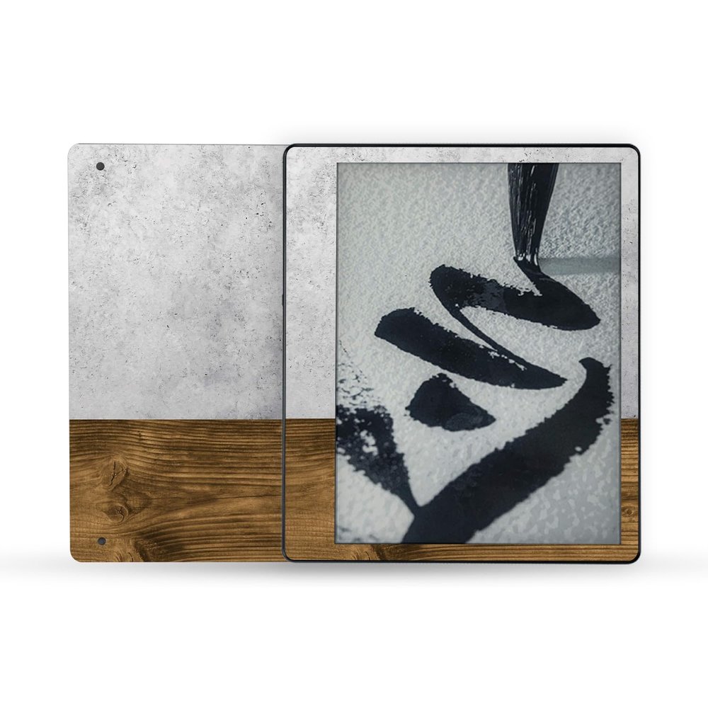 MightySkins Skin Compatible with Amazon Kindle Scribe (2022) Full Wrap - Concrete Wood | Protective, and Unique Vinyl Decal wrap Cover | Easy to Apply | Made in The USA