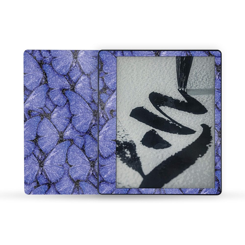 MightySkins Glossy Glitter Skin Compatible with Amazon Kindle Scribe (2022) Full Wrap - Blue Butterflies | High-Gloss Glitter Finish | Easy to Apply | Made in The USA