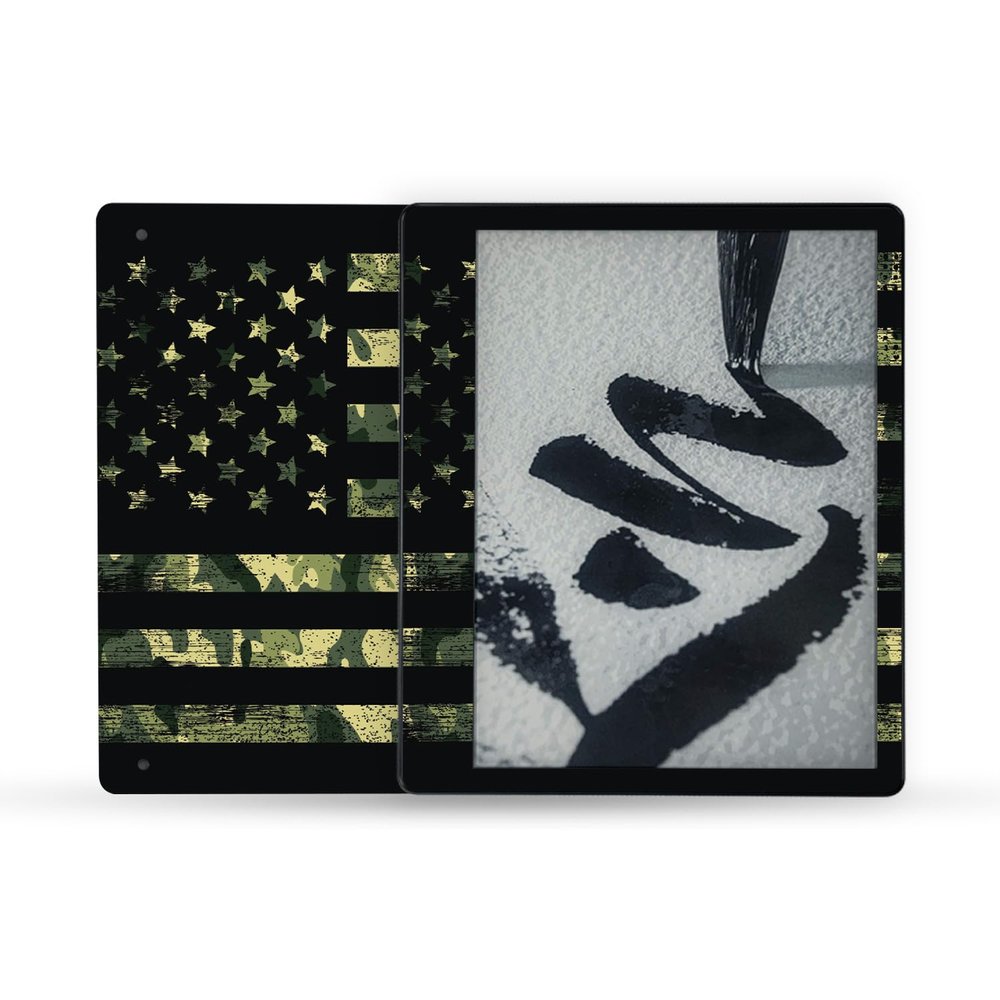 MightySkins Skin Compatible with Amazon Kindle Scribe (2022) Full Wrap - American Camo | Protective, and Unique Vinyl Decal wrap Cover | Easy to Apply | Made in The USA