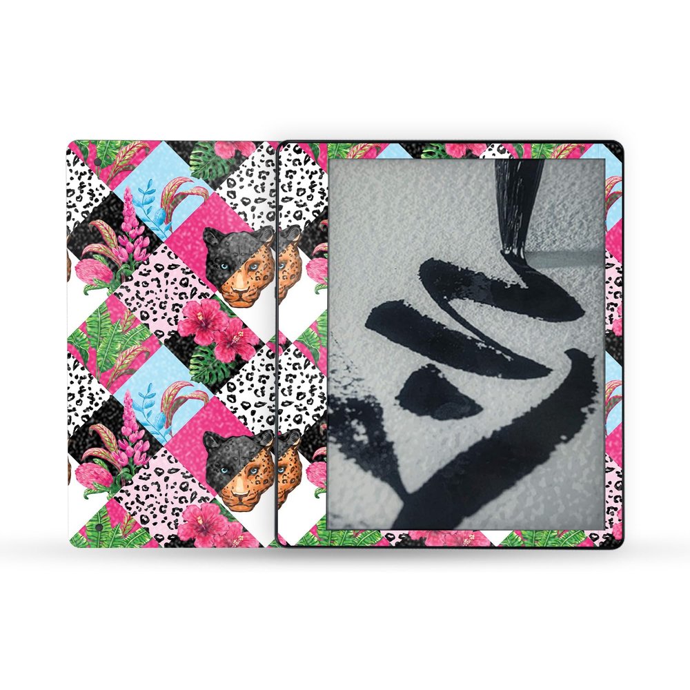 MightySkins Glossy Glitter Skin Compatible with Amazon Kindle Scribe (2022) Full Wrap - Cat Tile | Protective High-Gloss Glitter Finish | Easy to Apply | Made in The USA
