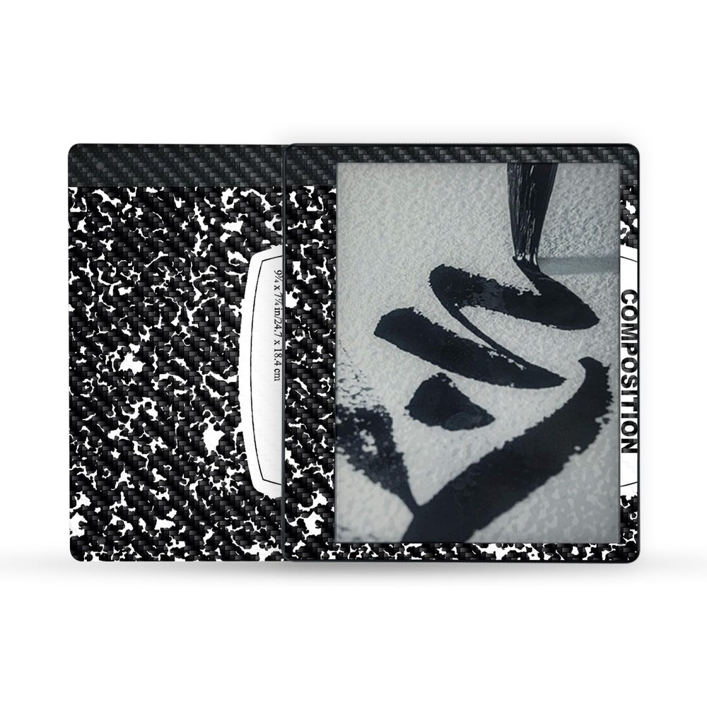 MightySkins Carbon Fiber Skin Compatible with Amazon Kindle Scribe (2022) Full Wrap - Composition Book | Textured Carbon Fiber Finish | Easy to Apply | Made in The USA