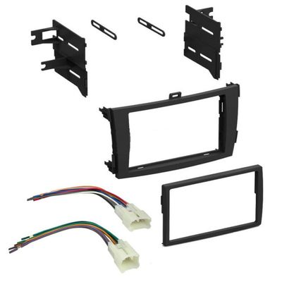 Double DIN Car Stereo Radio Mounting Installation Dash Kit Compatible with Toyota Corolla (Dash Kit + Wiring Harness) 2009 2010 2011