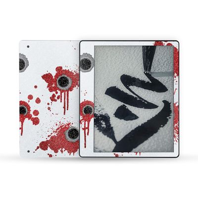 MightySkins Glossy Glitter Skin Compatible with Amazon Kindle Scribe (2022) Full Wrap - Bullet Holes | Protective High-Gloss Glitter Finish | Easy to Apply | Made in The USA