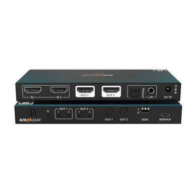 2x2 8K UHD HDMI 2.1 Matrix Switcher with Auto Downscaling/Audio De-Embedding (8K60/4K120 and VRR/FVA/ALLM Support)