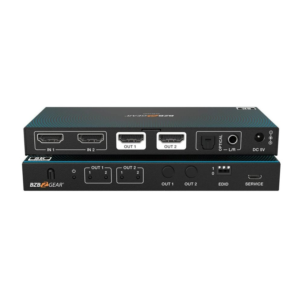 2x2 8K UHD HDMI 2.1 Matrix Switcher with Auto Downscaling/Audio De-Embedding (8K60/4K120 and VRR/FVA/ALLM Support)