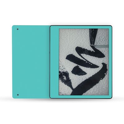 MightySkins Skin Compatible with Amazon Kindle Scribe (2022) Full Wrap - Solid Turquoise | Protective, and Unique Vinyl Decal wrap Cover | Easy to Apply | Made in The USA