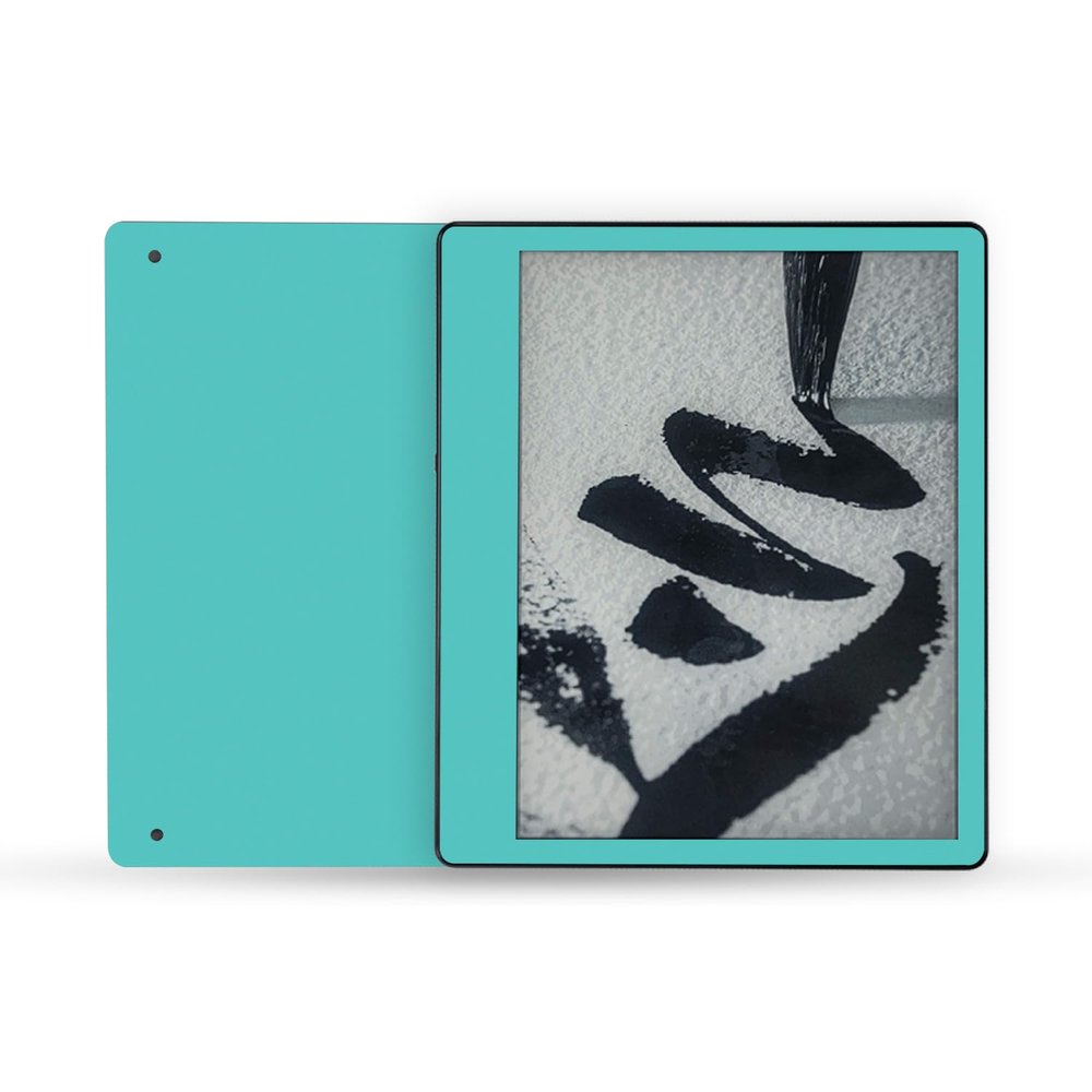 MightySkins Skin Compatible with Amazon Kindle Scribe (2022) Full Wrap - Solid Turquoise | Protective, and Unique Vinyl Decal wrap Cover | Easy to Apply | Made in The USA