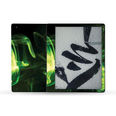 MightySkins Skin Compatible with Amazon Kindle Scribe (2022) Full Wrap - Green Mystic Flames | Protective, and Unique Vinyl Decal wrap Cover | Easy to Apply | Made in The USA