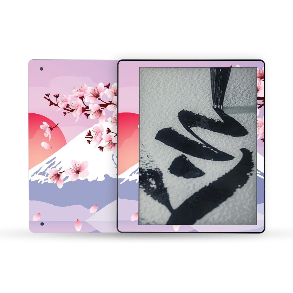 MightySkins Skin Compatible with Amazon Kindle Scribe (2022) Full Wrap - Fuji Sunset | Protective, Durable, and Unique Vinyl Decal wrap Cover | Easy to Apply | Made in The USA