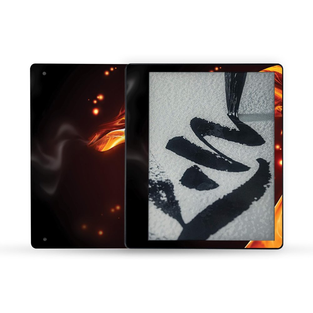 MightySkins Skin Compatible with Amazon Kindle Scribe (2022) Full Wrap - Flaming Dragon | Protective, and Unique Vinyl Decal wrap Cover | Easy to Apply | Made in The USA