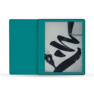 MightySkins Skin Compatible with Amazon Kindle Scribe (2022) Full Wrap - Solid Teal | Protective, Durable, and Unique Vinyl Decal wrap Cover | Easy to Apply | Made in The USA