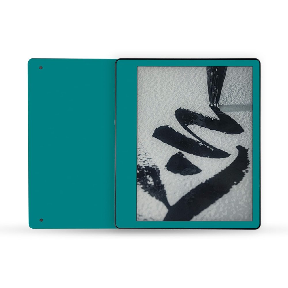 MightySkins Skin Compatible with Amazon Kindle Scribe (2022) Full Wrap - Solid Teal | Protective, Durable, and Unique Vinyl Decal wrap Cover | Easy to Apply | Made in The USA