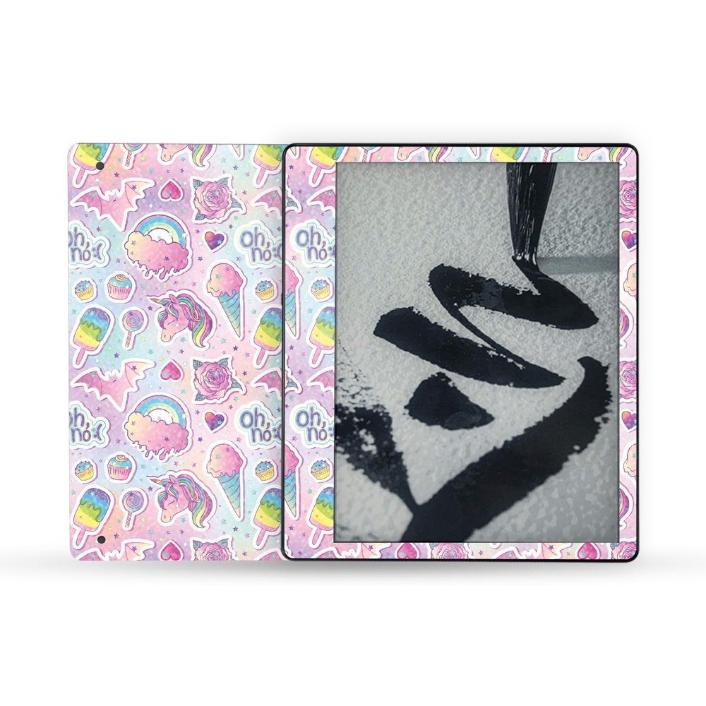 MightySkins Glossy Glitter Skin Compatible with Amazon Kindle Scribe (2022) Full Wrap - Unicorn Popsicle | High-Gloss Glitter Finish | Easy to Apply | Made in The USA