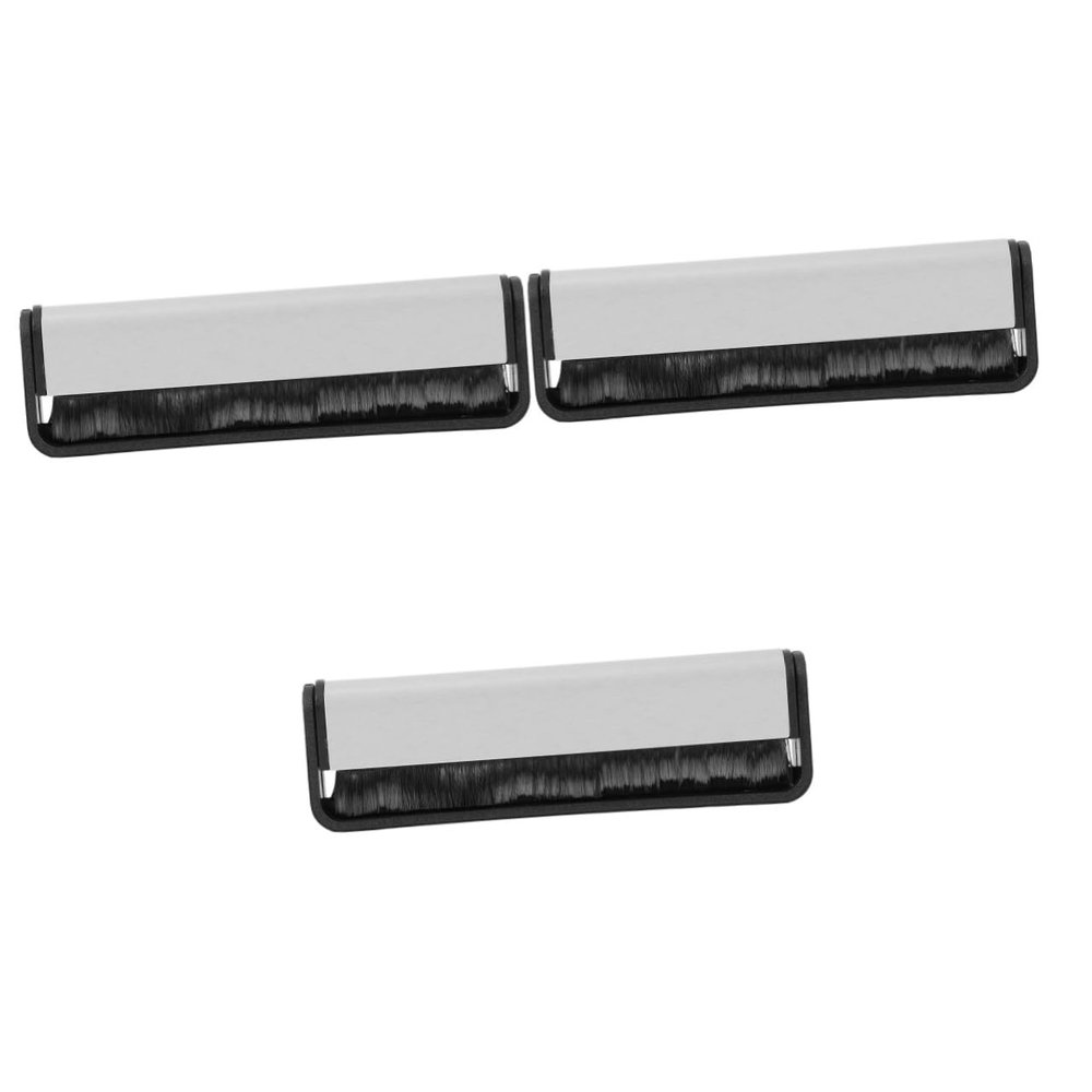 Gatuida 3pcs Vinyl Record Cleaning Brush Turntable Cleaner for Optimal Dust Removal Anti-Static Soft Bristles Professional Record Care Silver