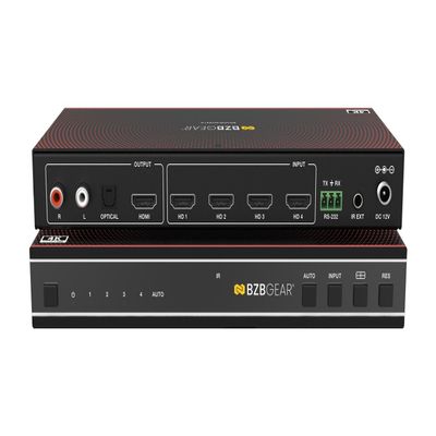 4x1 4K UHD HDMI Seamless Switcher/Quad MultiViewer with Audio De-Embedding