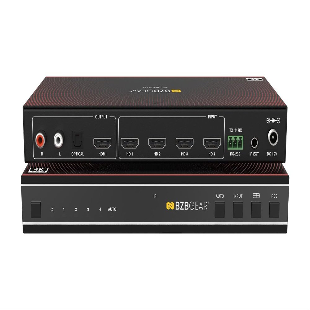 4x1 4K UHD HDMI Seamless Switcher/Quad MultiViewer with Audio De-Embedding