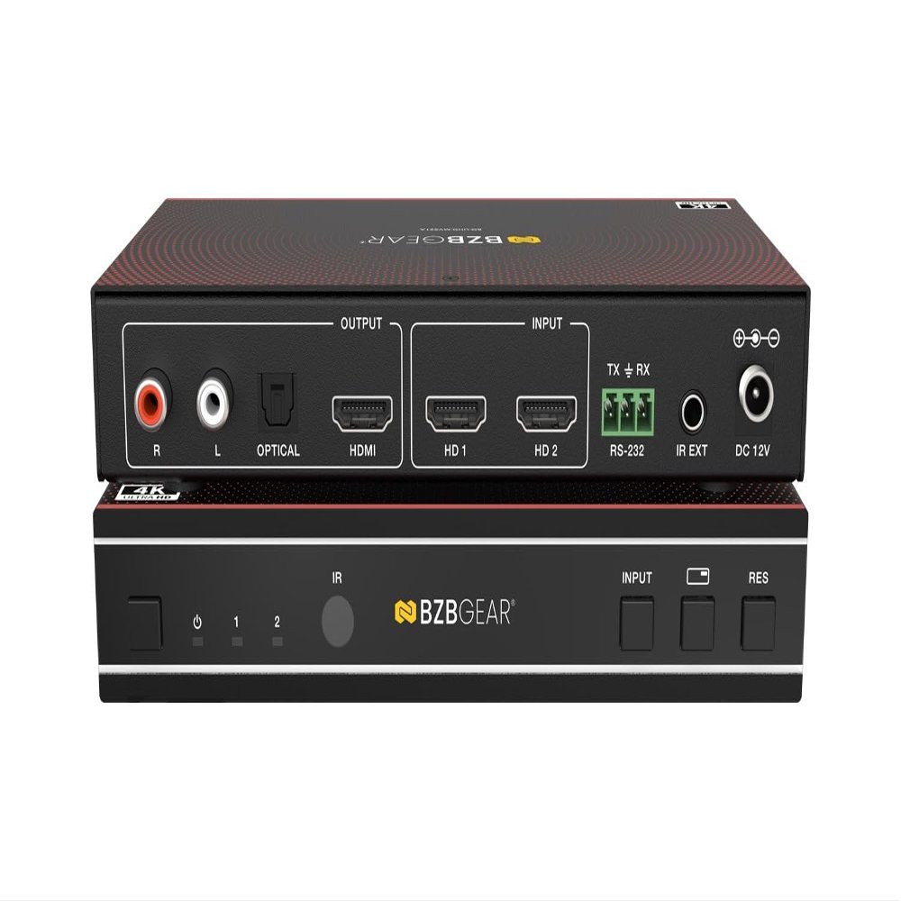 2x1 4K UHD HDMI Seamless Switcher/MultiViewer with Audio De-Embedding