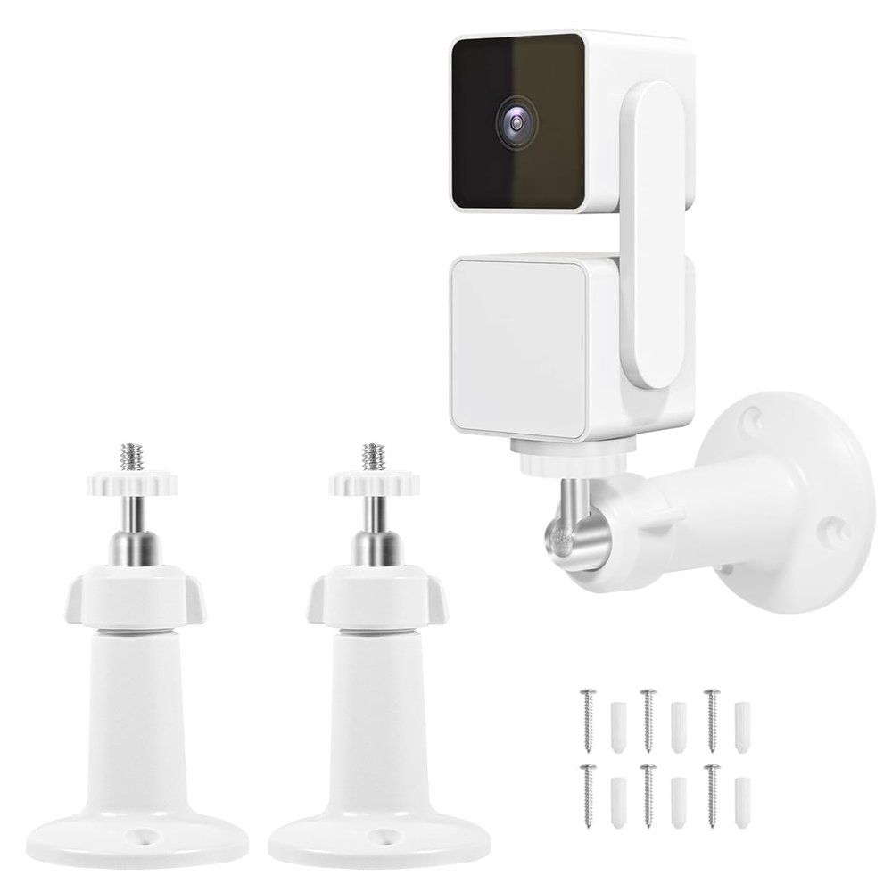 Voyaux Dual Pack Wall Mount for Wyze Cam Pan V3 - All-Angle Swivel & Tilt Adjustable Bracket for Indoor & Outdoor Use.Mount Compatible with SimpliSafe Outdoor Security Camera