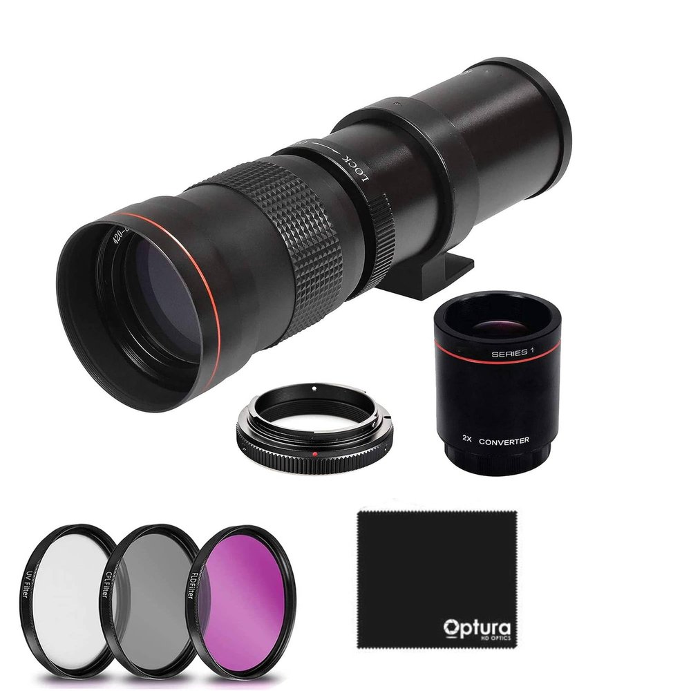 Lens 420-1600mm f/8.3 HD Manual Telephoto Zoom Lens for Canon EOS 80D, EOS 90D, Rebel T3, T3i, T5, T5i, T6i, T6s, T7, T7I, T8I, SL3, EOS 70D, EOS 5D,EOS5D IV, EOS 6D II, EOS 7D II SLR Cameras