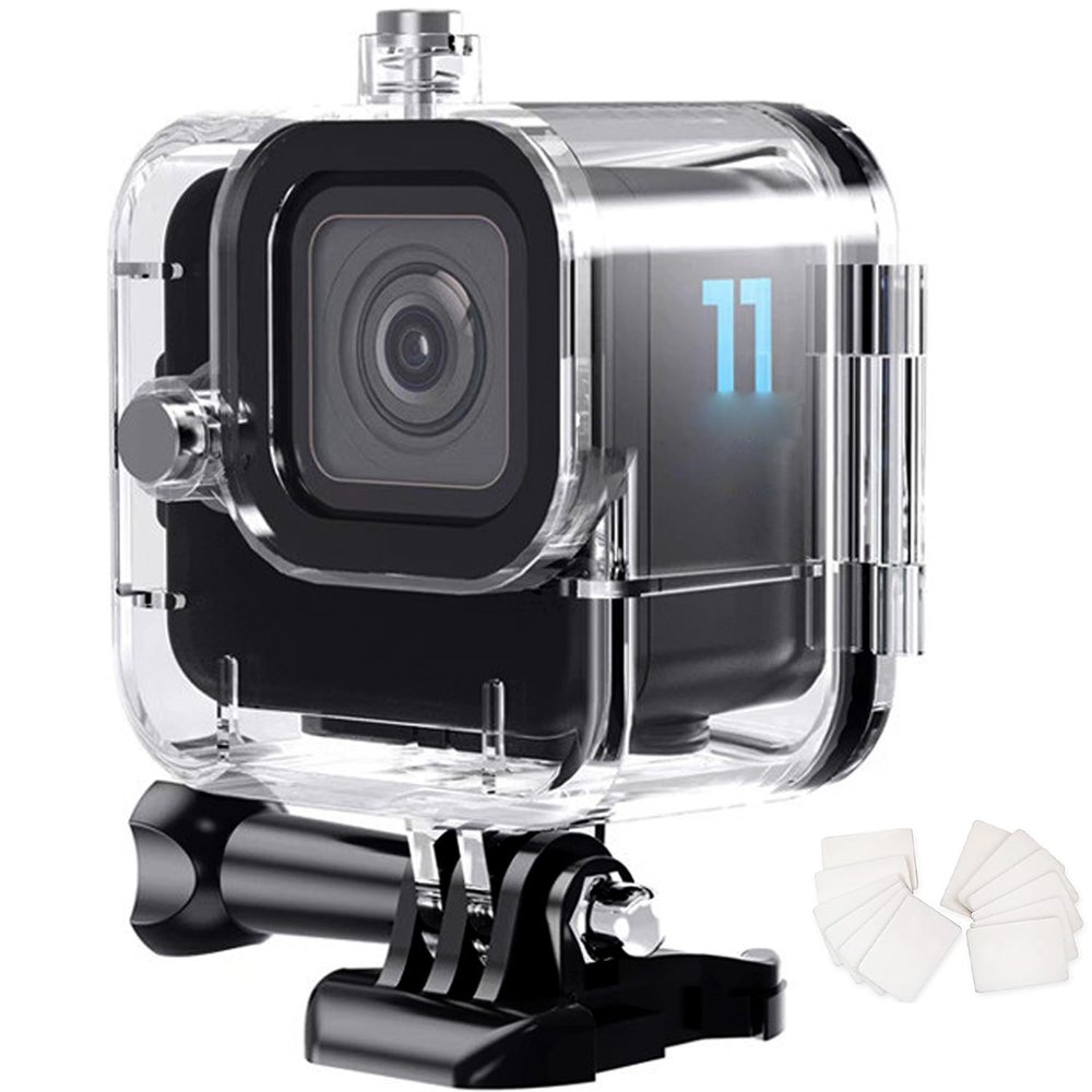 FitStill Waterproof Case for Go Pro Hero 11 Balck Mini Action Camera,60M/196FT Diving Protective Housing Shell Underwater Dive Case Shell with Mount Accessories Kit(HERO11 Black Mini Only)