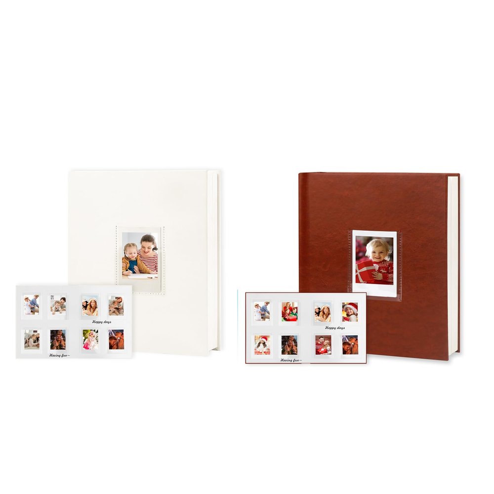 2Packs Photo Album for Fujifilm Instax Mini Camera, Polaroid Camera, Instax Photo Album with Memo Areas, 128 Pockets 2x3 Photo Album with Writing Space for Instax Mini 12 11 40 9 7+ Evo Liplay Camera