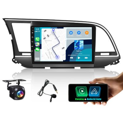 2+32G Android 13 Double Din Car Radio Stereo for Hyundai Elantra 2016-2018 with Wireless Carplay & Android Auto Bluetooth Voice Control/DSP/EQ/FM WiFi Backup Camera