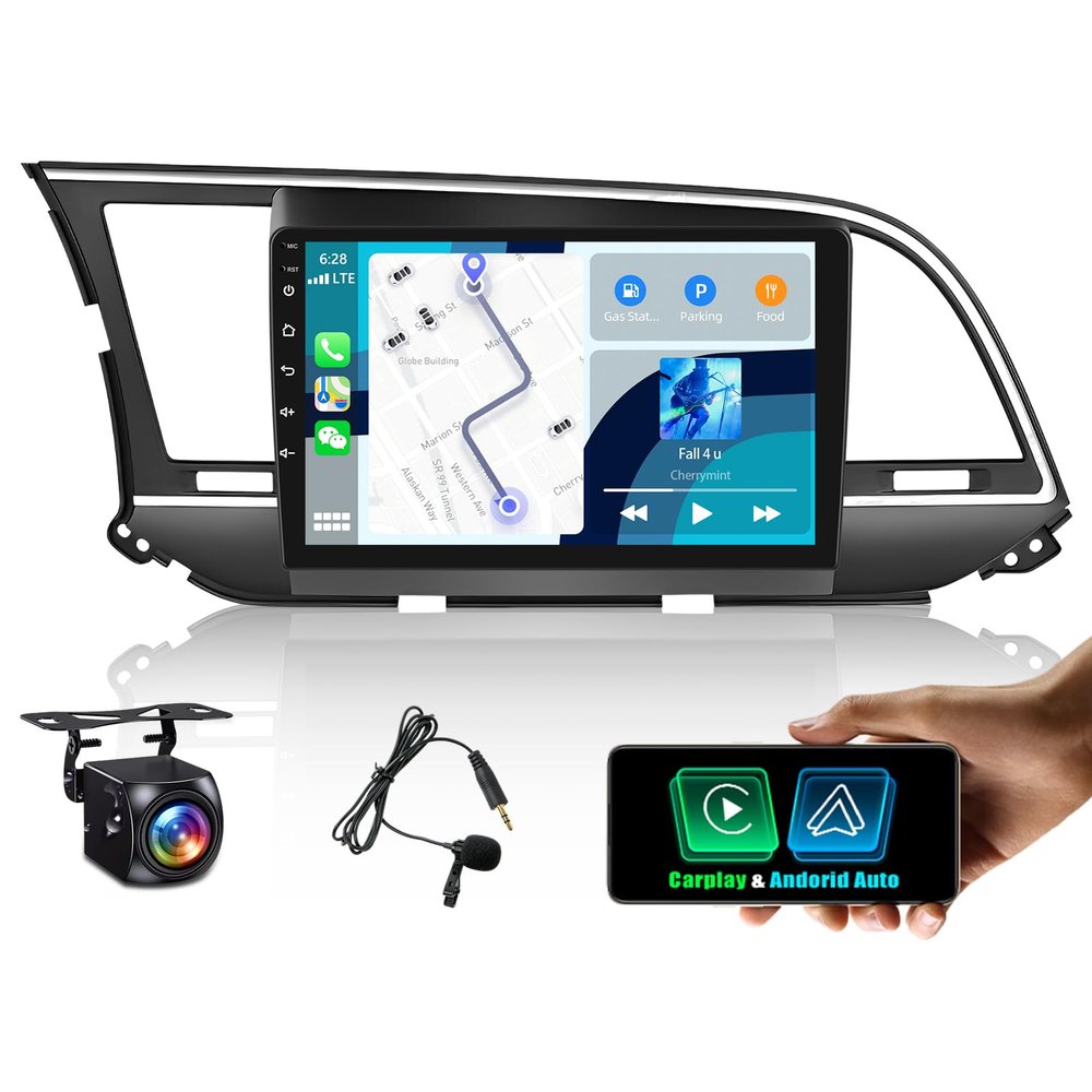 2+32G Android 13 Double Din Car Radio Stereo for Hyundai Elantra 2016-2018 with Wireless Carplay & Android Auto Bluetooth Voice Control/DSP/EQ/FM WiFi Backup Camera