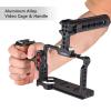 Andoer Andoer Camera Video Cage + Top Handle + Side Handle Kit Aluminum Alloy Camera Video Cage with Cold Shoe Mounts Numerous 1/4"" Threads Replacement for Sony A7C Camera, Black view 4