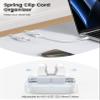 10Pack Cable Spring Holder Clips, Cord Organizer for Desk - Lamicall Adjustable Cord Clip, Wire Holder Organizer, Phone USB Charger Cable Holder, White view 2