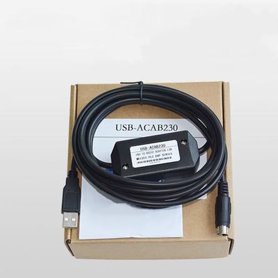 Suitable for USB-ACAB230 Programming Cable ES,EC,EX,SS,SA,SX,SC,EH Series PLC Download and Upload Programming Black Length: 3 Meters