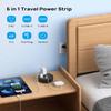 TROND Retractable Extension Cord Power Strip - Travel Power Strip with 3 AC Outlets 3 USB Ports (2 USB C), Ultra Thin Flat Plug 5ft, Cruise Ship Essentials, for Home Hotel Dorm Room, Black view 2
