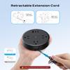 TROND Retractable Extension Cord Power Strip - Travel Power Strip with 3 AC Outlets 3 USB Ports (2 USB C), Ultra Thin Flat Plug 5ft, Cruise Ship Essentials, for Home Hotel Dorm Room, Black view 3