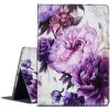 BPQOJB for Microsoft Surface GO 3/GO 2 Case with Adjustable Stand & Auto Wake/Sleep PU Leather Slim Smart Protect Cover - Purple Flowers view 1