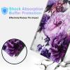 BPQOJB for Microsoft Surface GO 3/GO 2 Case with Adjustable Stand & Auto Wake/Sleep PU Leather Slim Smart Protect Cover - Purple Flowers view 4