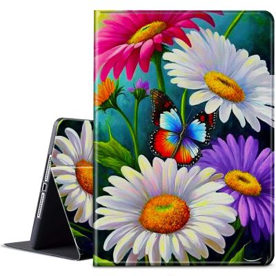 BPQOJB for Microsoft Surface Pro 8 Case with Adjustable Stand & Auto Wake/Sleep PU Leather Slim Smart Protect Cover Tablet Case for Microsoft Surface Pro 8 13 inch 2021 - Butterfly Flower