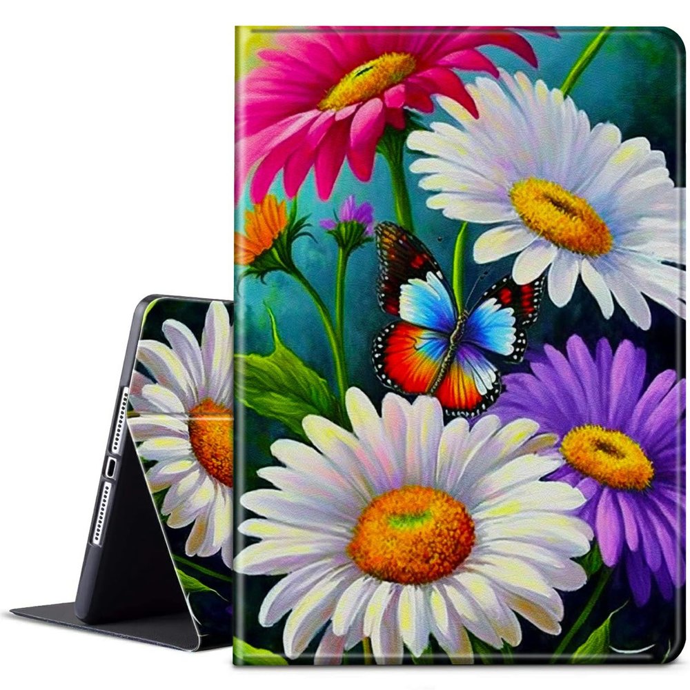 BPQOJB for Microsoft Surface Pro 8 Case with Adjustable Stand & Auto Wake/Sleep PU Leather Slim Smart Protect Cover Tablet Case for Microsoft Surface Pro 8 13 inch 2021 - Butterfly Flower