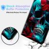 BPQOJB for Microsoft Surface Pro X Case with Adjustable Stand & Auto Wake/Sleep PU Leather Slim Smart Protect Cover Tablet Case for Microsoft Surface Pro X 13 inch 2020 - Red Flower Skull view 4