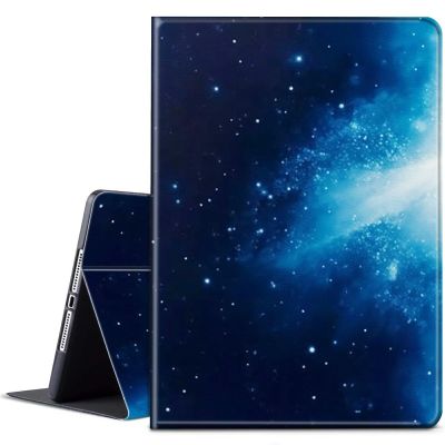 BPQOJB for Microsoft Surface GO 3/GO 2 Case with Adjustable Stand & Auto Wake/Sleep PU Leather Slim Smart Protect Cover - Blue Galaxy