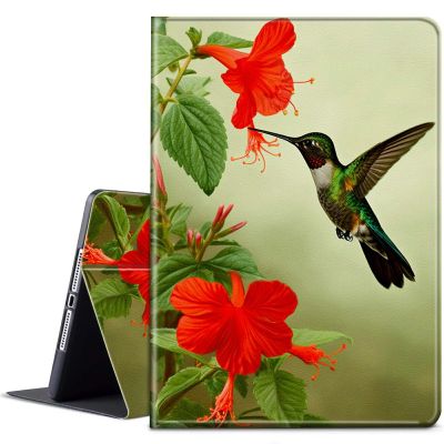 BPQOJB for Microsoft Surface GO 3/GO 2 Case with Adjustable Stand & Auto Wake/Sleep PU Leather Slim Smart Protect Cover - Cute Hummingbird