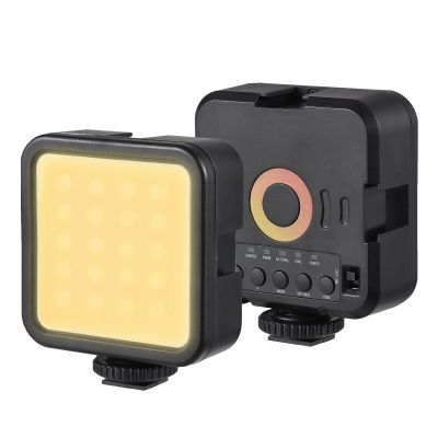 Andoer LED Video Light, Mini Photography Lamp, Portable Vlog Light, Bi-color Light Modes, 1200mAh Battery, USB Charging, 3 Cold Shoes, 70 LED Beads, 3000K-9000K Color Temperature