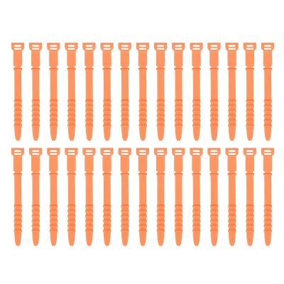 uxcell 30Pcs Silicone Cable Ties 4.5 Inch Reusable Wire Ties Elastic Cable Cord Organizer Straps for Cords Wire USB Charge Management Food Storage, Orange